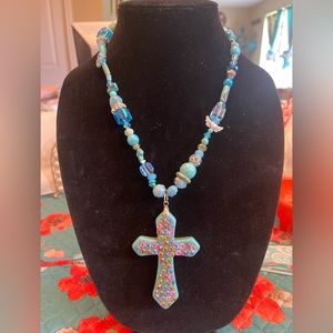 Turquoise necklace with turquoise pendant reversible